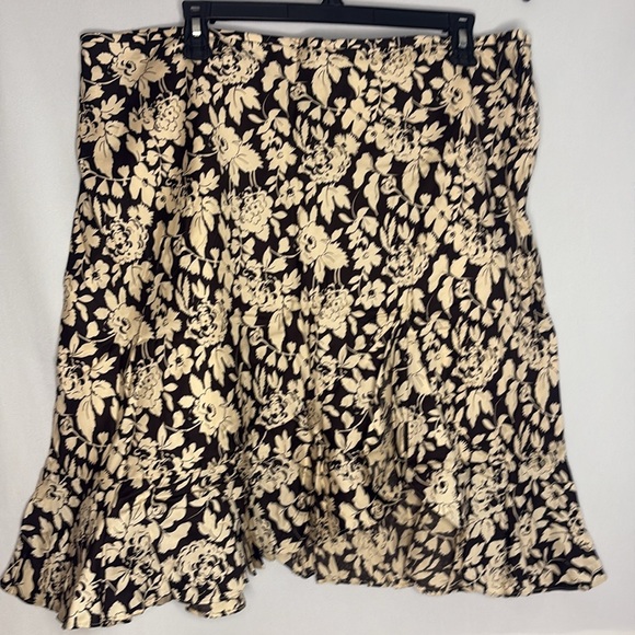 American living brown floral print skirt - Picture 1 of 7